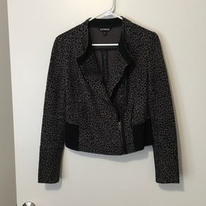 Leopard print side zip jacket